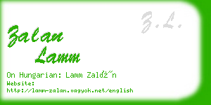 zalan lamm business card